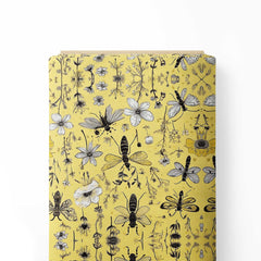 Insects Floral 1 Print Fabric