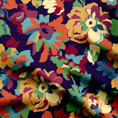 Vector flowers Print Fabric