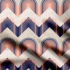 rainbow and zigzag print Print Fabric