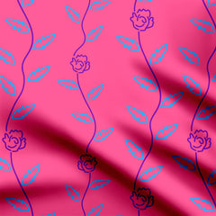 Line art Rose-Floral Print Fabric