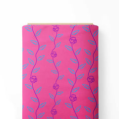 Line art Rose-Floral Print Fabric