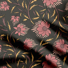 Muted tone floral print design Print Fabric