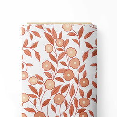 Paisley Floral Fusion - Terra Cotta Print Fabric