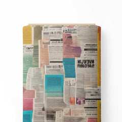 Newspaper Tone Print Fabric