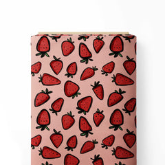 Strawberries Print Fabric