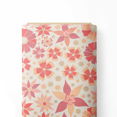 Peach fuzz flower blossom Print Fabric