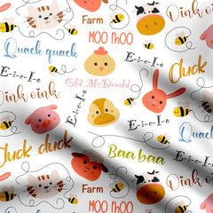 Farm song Print Fabric