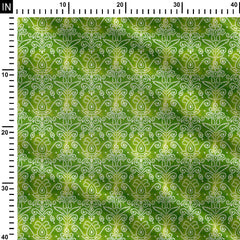 Bandhani damask Green Print Fabric