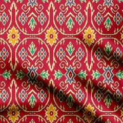yellow red ikat Print Fabric