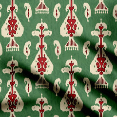 green ikat Print Fabric