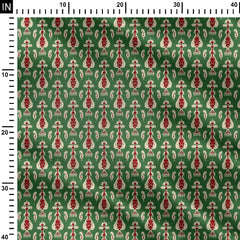 green ikat Print Fabric