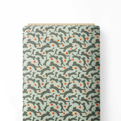 Grey cats Print Fabric