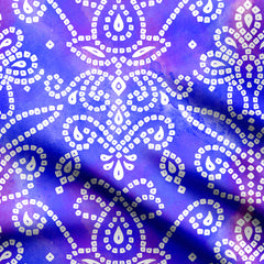 Bandhani damask Blue Print Fabric