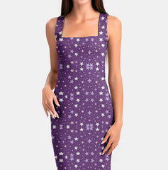 Purple Stars Print Fabric