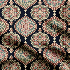 Black Ajrakh Print Fabric