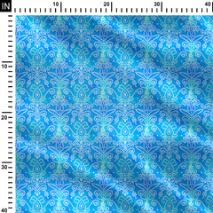 Bandhani damask blue Print Fabric