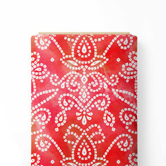 Bandhani damask Red Print Fabric