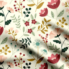 Ivory Petals Print Fabric