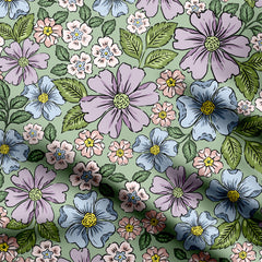 pastel summer Florals Print Fabric