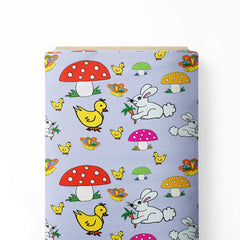 Bunny Ducky Butterfly Print Fabric