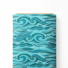 Cresting waves Print Fabric