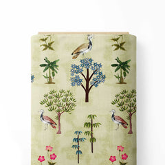 bird and trees Print Fabric
