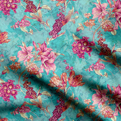 Celeste Lily Garden Print Fabric