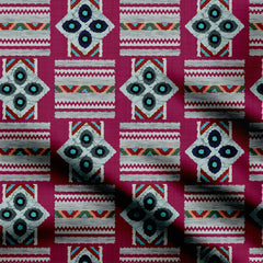 ajrakh shapes Print Fabric
