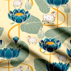 pichwai  flower Print Fabric