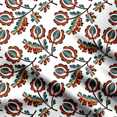 White Nutshells Print Fabric 022