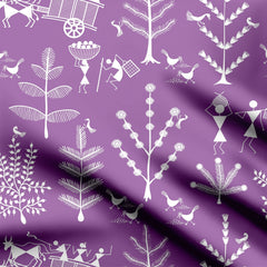 Dark Lilac Treubhans Print Fabric
