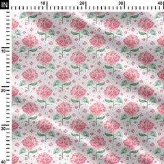 Pink Hydrangeas Print Fabric