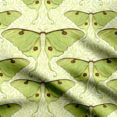Green Luna Moth Print Fabric