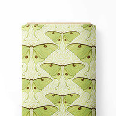 Green Luna Moth Print Fabric