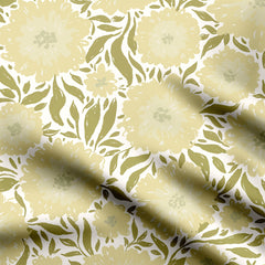 Soft Green Florals Print Fabric