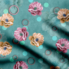 Dot and flora Print Fabric