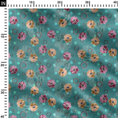 Dot and flora Print Fabric