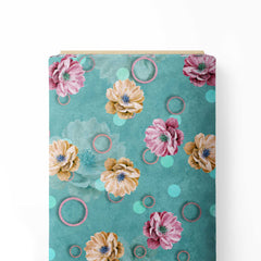 Dot and flora Print Fabric
