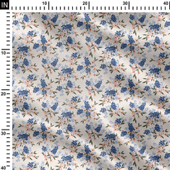 Rayon 1 Meter Flourishing floral bouquet 07 Print Fabric