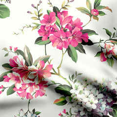 Cotton 3 Meters Azaleas Garden Print Fabric