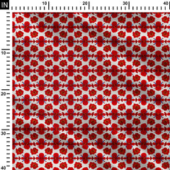 Red Blossom Print Fabric