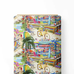 beach pattern Print Fabric