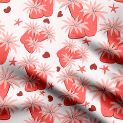 cute small tropical with little heart Print Fabric