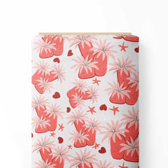 cute small tropical with little heart Print Fabric