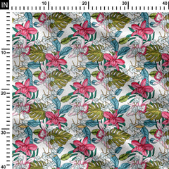 Boro Monstera Cotton Poplin Print Fabric