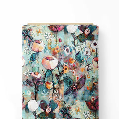 water colour flowers Print Fabric