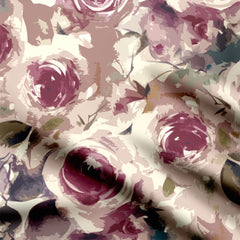 brush effect rose Print Fabric