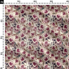 Organza 2 Meters Plum Pie Gulabo Print Fabric