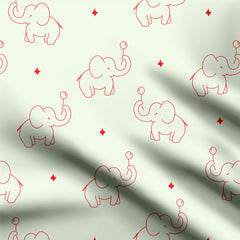 Mint elephant Print Fabric