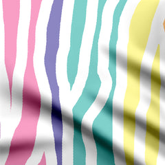Random white ridges pastel colors Print Fabric